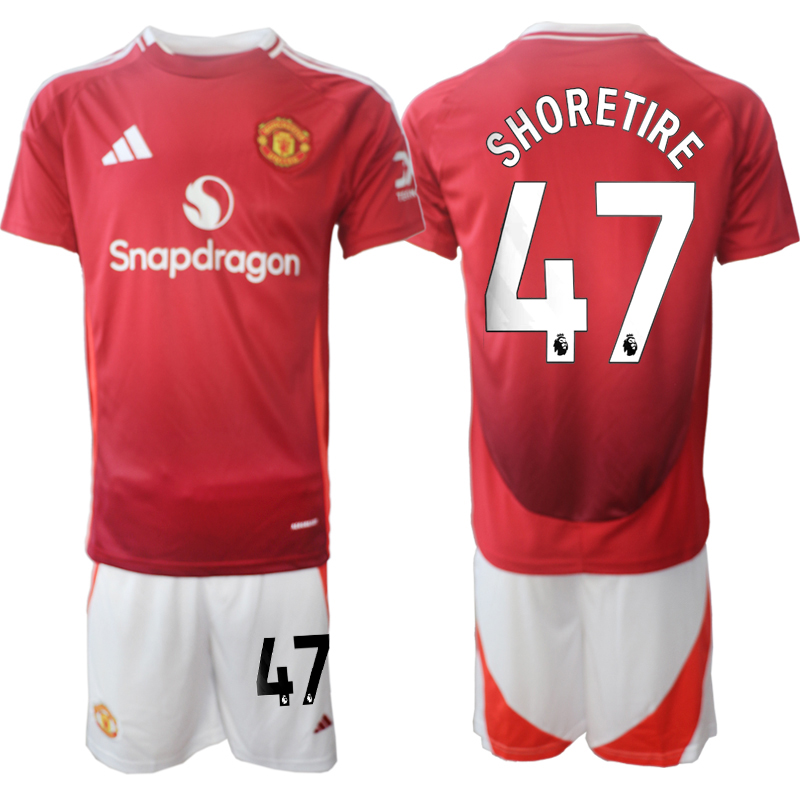 Men 2024-2025 Club Manchester United home Red #47 Soccer Jersey